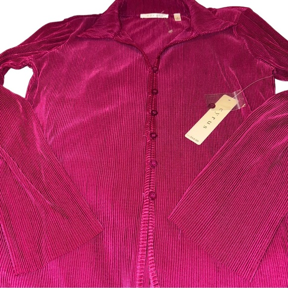 Cyrus Women's Blouse in Vibrant Fuschia Pink, NWT & Extra Button - Picture 2 of 6